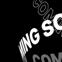 a black and white image of the word coming soon